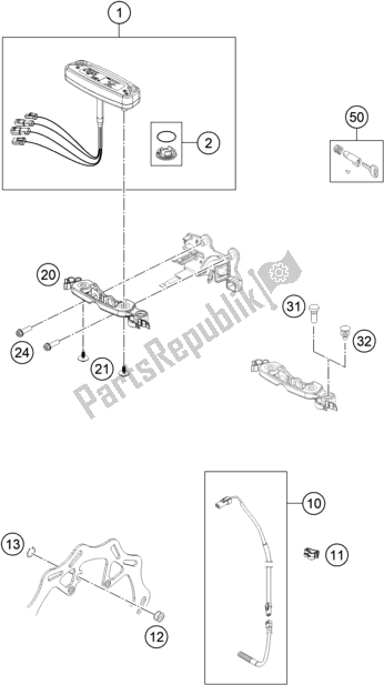 All parts for the Instruments / Lock System of the Husqvarna FE 450 EU 2020