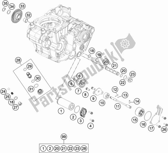 Alle onderdelen voor de Smeersysteem van de Husqvarna FE 450 EU 2020