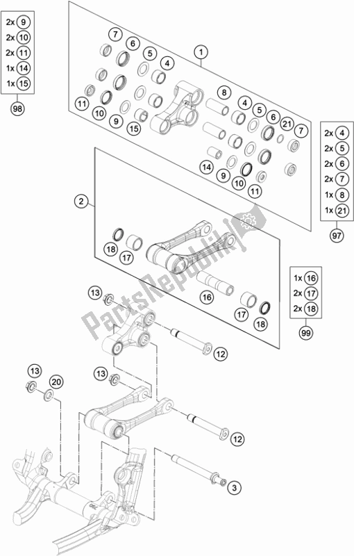 Toutes les pièces pour le Liaison De Levier Pro du Husqvarna FE 450 EU 2020