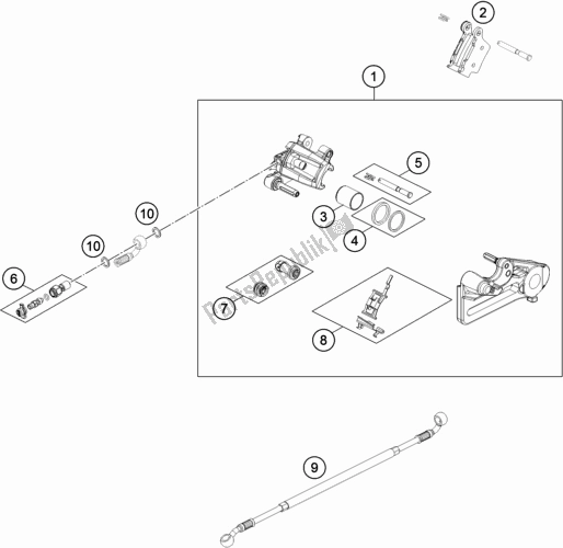 All parts for the Rear Brake Caliper of the Husqvarna FE 450 EU 2020