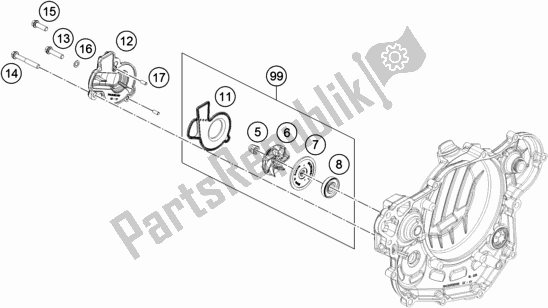 Todas as partes de Bomba De água do Husqvarna FE 450 EU 2020