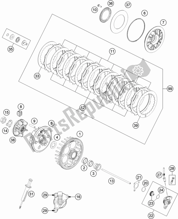 Toutes les pièces pour le Embrayage du Husqvarna FE 450 EU 2021