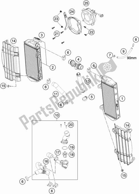 Todas as partes de Sistema De Refrigeração do Husqvarna FE 450 EU 2021