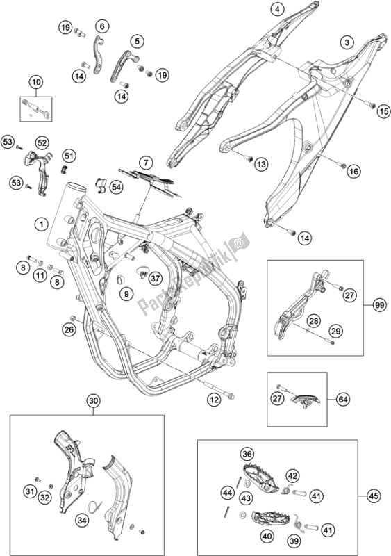 Tutte le parti per il Telaio del Husqvarna FE 450 EU 2021