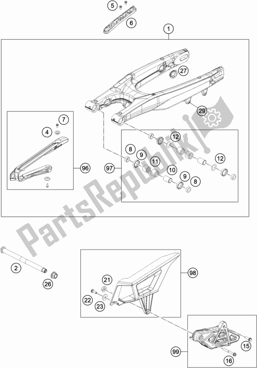 Tutte le parti per il Forcellone del Husqvarna FE 450 EU 2021