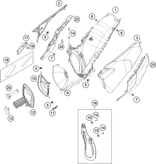 Tutte le parti per il Filtro Dell'aria del Husqvarna FE 450 EU 2022