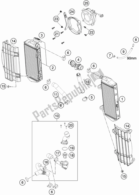 Toutes les pièces pour le Système De Refroidissement du Husqvarna FE 450 EU 2022