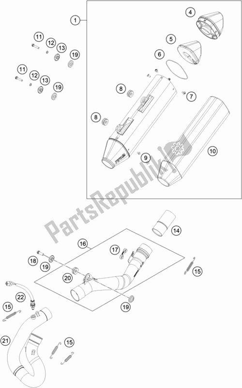 Todas las partes para Sistema De Escape de Husqvarna FE 450 EU 2022