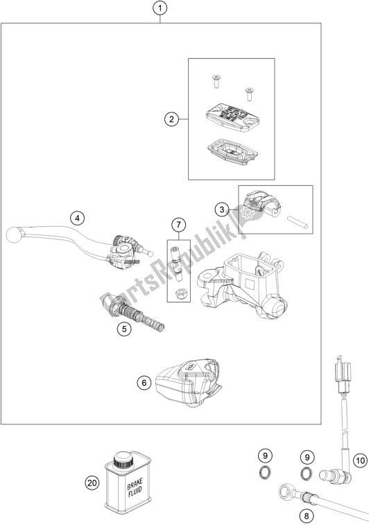 Tutte le parti per il Front Brake Control del Husqvarna FE 450 EU 2022