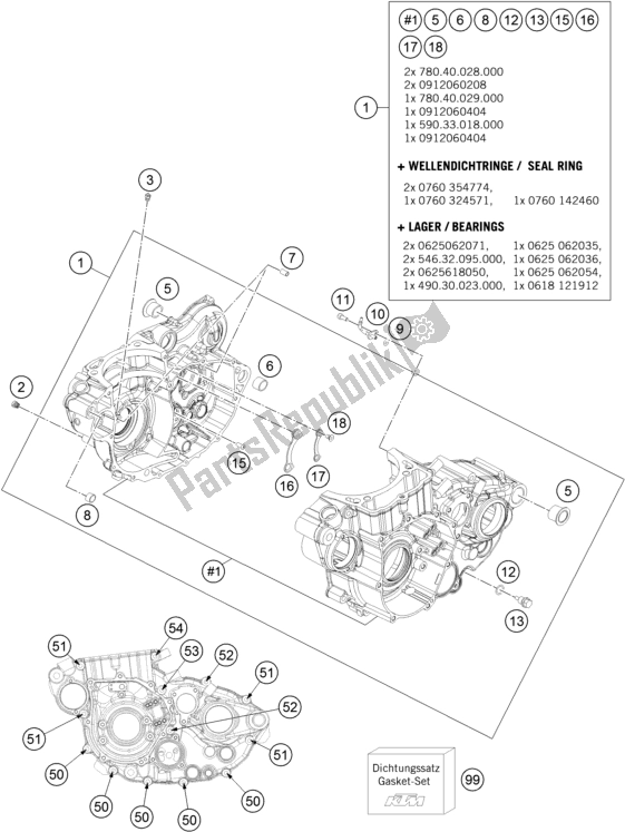 Wszystkie części do Obudowa Silnika Husqvarna FE 501 2016