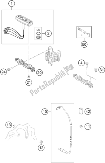 All parts for the Instruments / Lock System of the Husqvarna FE 501 2016