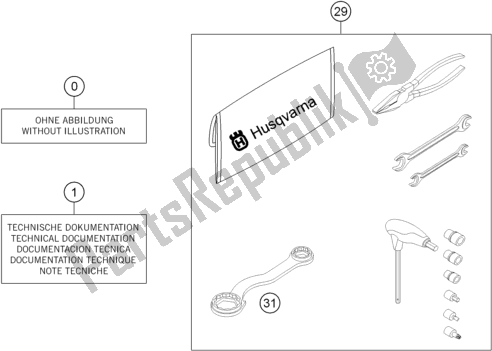 All parts for the Seperate Enclosure of the Husqvarna FE 501 2016