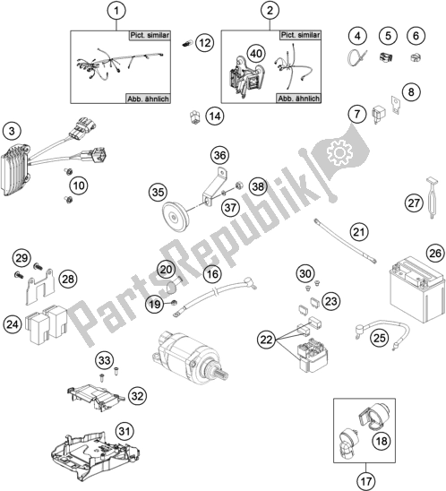 All parts for the Wiring Harness of the Husqvarna FE 501 2016