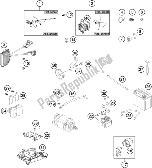 All parts for the Wiring Harness of the Husqvarna FE 501 2016