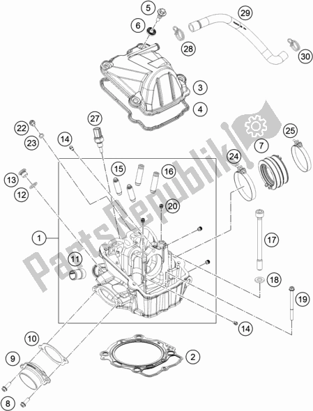 Todas as partes de Cabeça De Cilindro do Husqvarna FE 501 2017