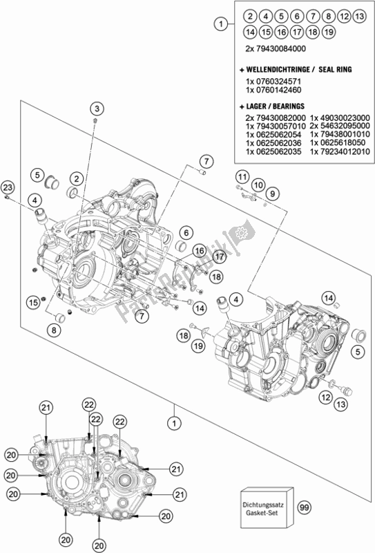 Todas as partes de Caixa Do Motor do Husqvarna FE 501 2017