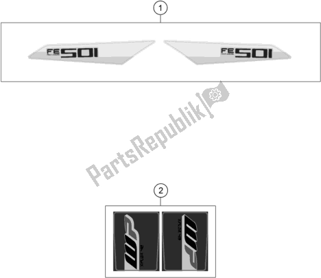 All parts for the Decal of the Husqvarna FE 501 2018