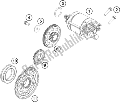 All parts for the Electric Starter of the Husqvarna FE 501 2018