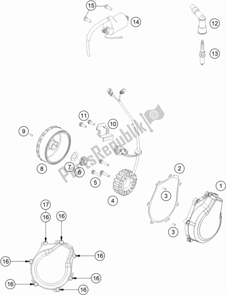 All parts for the Ignition System of the Husqvarna FE 501 2018