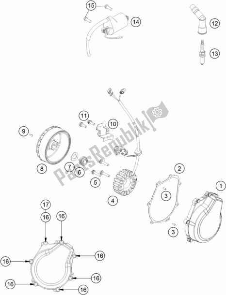 All parts for the Ignition System of the Husqvarna FE 501 2018