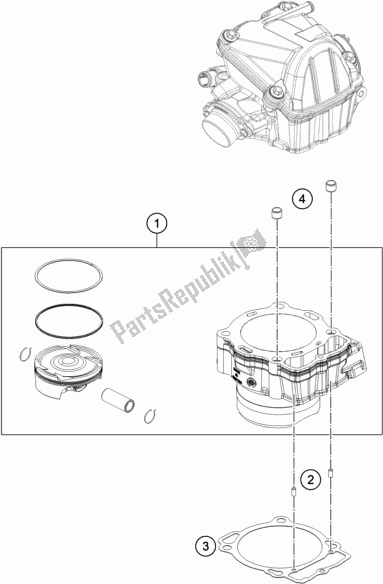 Wszystkie części do Cylinder Husqvarna FE 501 2019