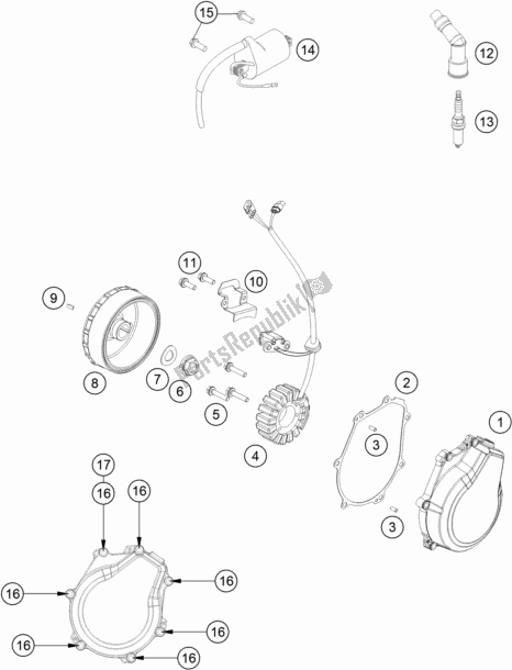 All parts for the Ignition System of the Husqvarna FE 501 2019