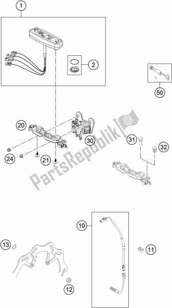 All parts for the Instruments / Lock System of the Husqvarna FE 501 2019