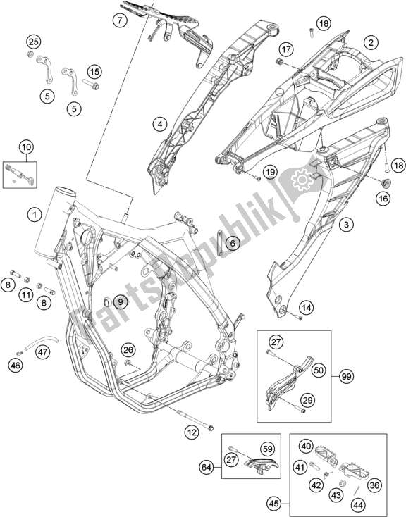 Tutte le parti per il Telaio del Husqvarna FE 501 EU 2016