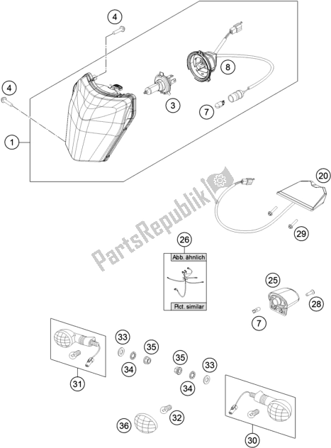 All parts for the Lighting System of the Husqvarna FE 501 EU 2016