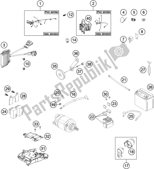 Todas las partes para Arnés De Cableado de Husqvarna FE 501 EU 2016