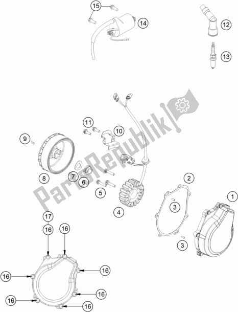 Todas as partes de Sistema De Ignição do Husqvarna FE 501 EU 2017