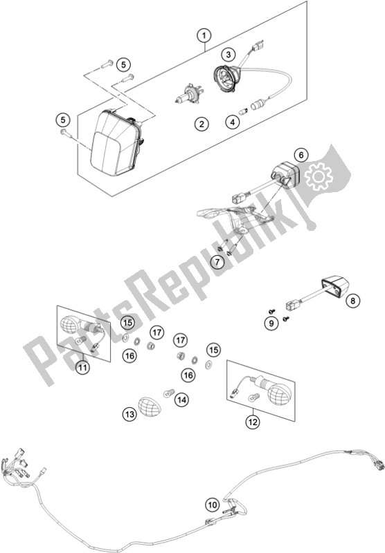 All parts for the Lighting System of the Husqvarna FE 501 EU 2017