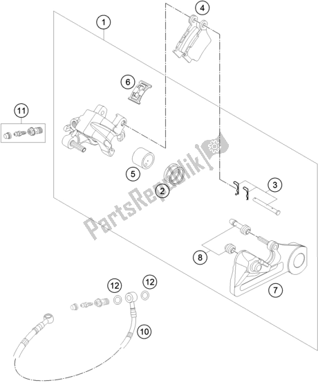 All parts for the Rear Brake Caliper of the Husqvarna FE 501 EU 2017