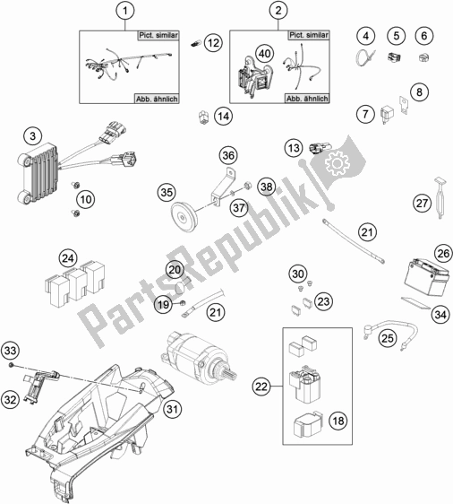 Todas as partes de Chicote De Fiação do Husqvarna FE 501 EU 2017