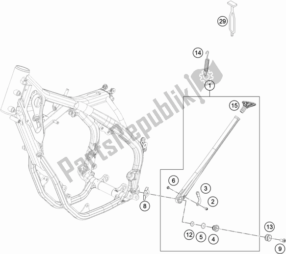 Tutte le parti per il Cavalletto Laterale / Centrale del Husqvarna FE 501 EU 2018