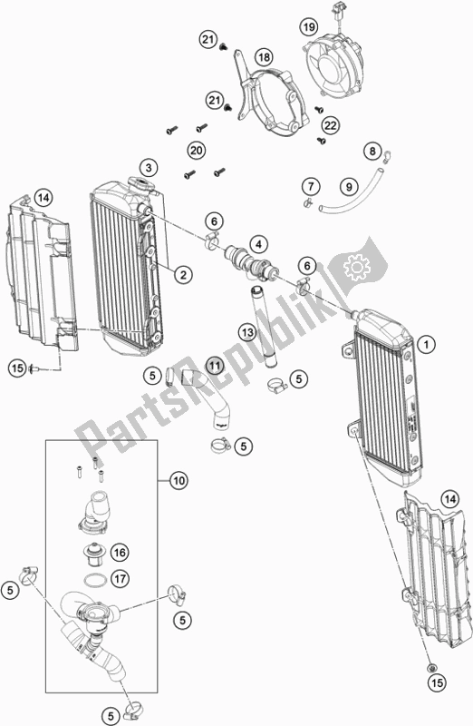 All parts for the Cooling System of the Husqvarna FE 501 EU 2019