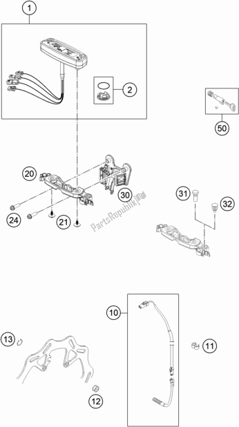 Todas as partes de Instrumentos / Sistema De Bloqueio do Husqvarna FE 501 EU 2019