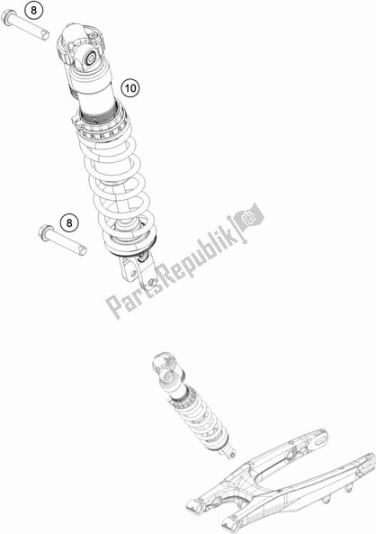 All parts for the Shock Absorber of the Husqvarna FE 501 EU 2019