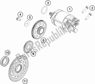 All parts for the Electric Starter of the Husqvarna FE 501 EU 2020