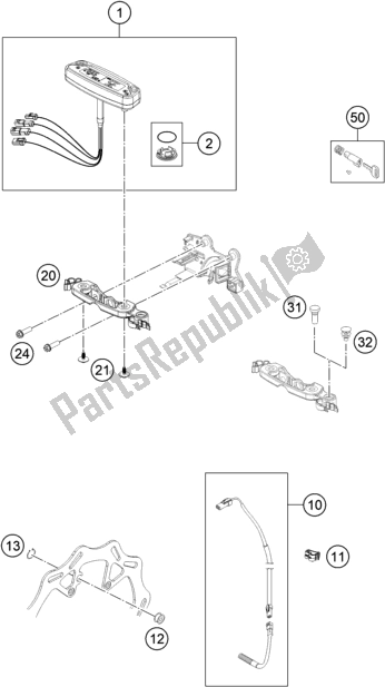 All parts for the Instruments / Lock System of the Husqvarna FE 501 EU 2020