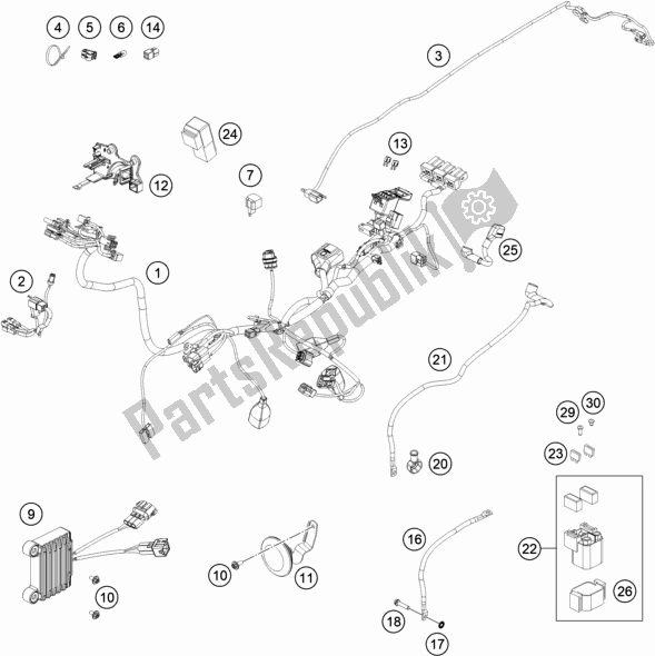 Tutte le parti per il Cablaggio Elettrico del Husqvarna FE 501 EU 2020