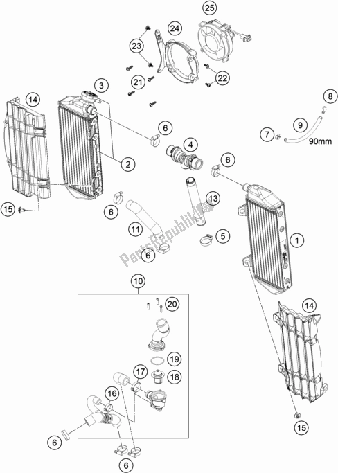 Todas as partes de Sistema De Refrigeração do Husqvarna FE 501 EU 2021