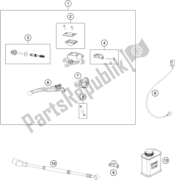 Wszystkie części do Front Brake Control Husqvarna FE 501 EU 2021