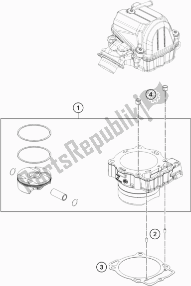 All parts for the Cylinder of the Husqvarna FE 501 EU 2022