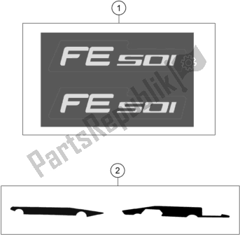 All parts for the Decal of the Husqvarna FE 501 EU 2022