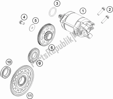All parts for the Electric Starter of the Husqvarna FE 501 EU 2022