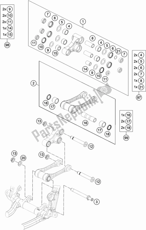 Todas las partes para Enlace De Palanca Profesional de Husqvarna FE 501 EU 2022