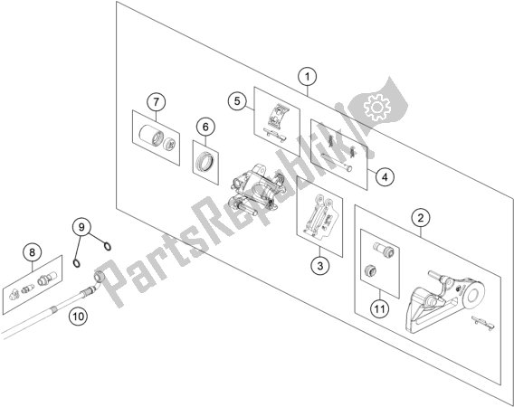 All parts for the Rear Brake Caliper of the Husqvarna FE 501 EU 2022