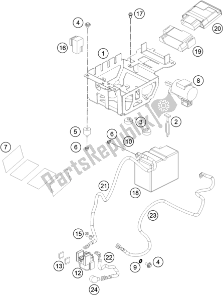 All parts for the Battery of the Husqvarna FR 450 Rally 2017