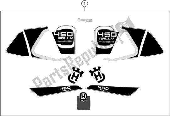 Toutes les pièces pour le Décalque du Husqvarna FR 450 Rally 2017